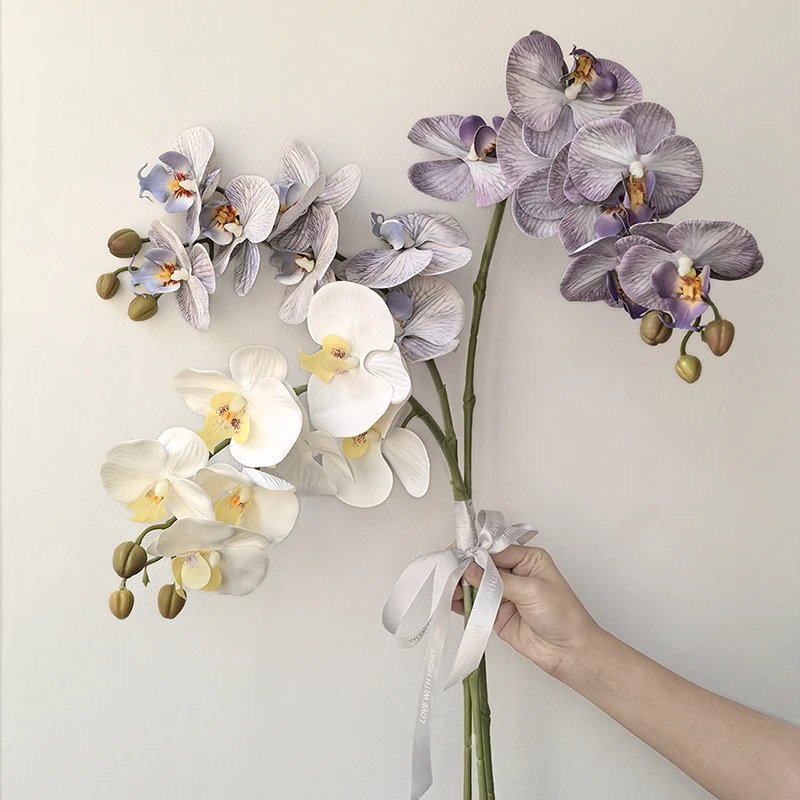 态生活ins轻奢风7头蝴蝶兰仿真花束创意客厅高颜值假花花艺装饰品