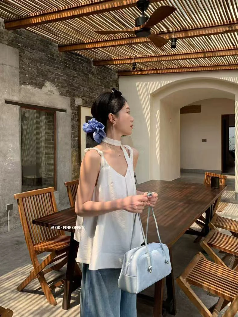 MS@6138 韩系设计感纽结背心吊带上衣 7-13