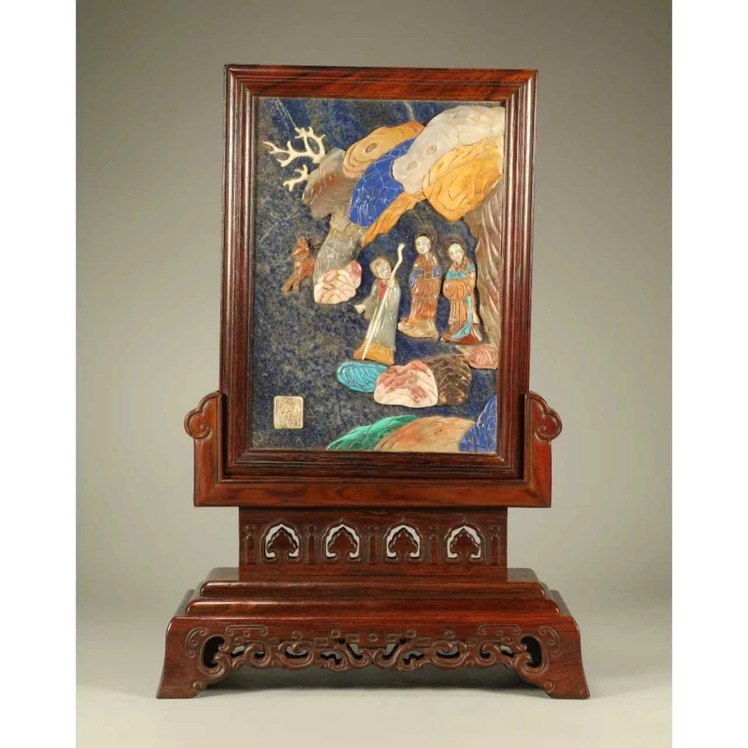 文华开物第214期拍品 12 清代 黄花梨百宝人物插屏