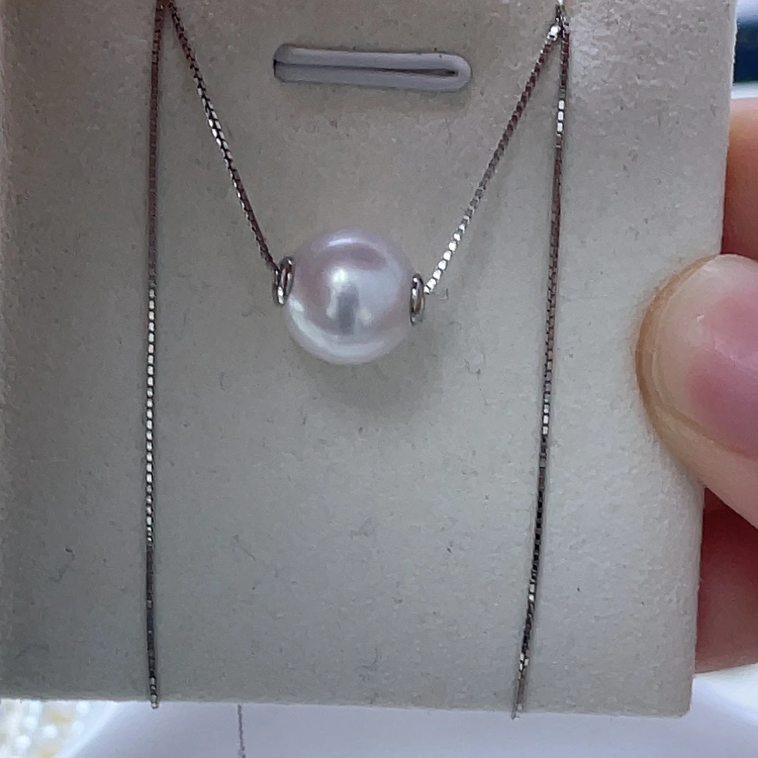 银S925镶嵌颈饰淡水珍珠