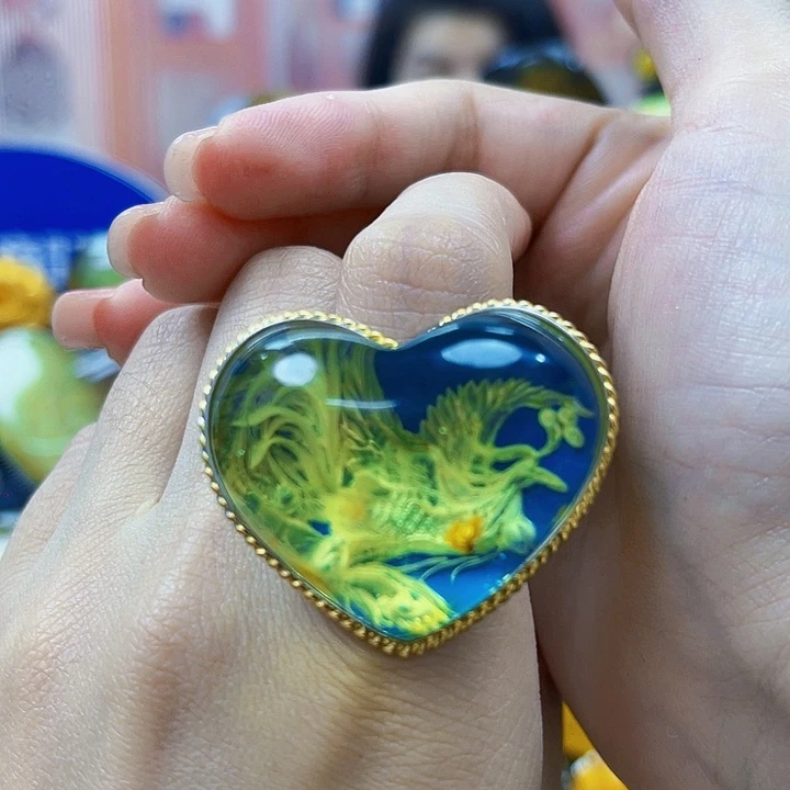 蜜蜡银S925镶嵌裸石戒指