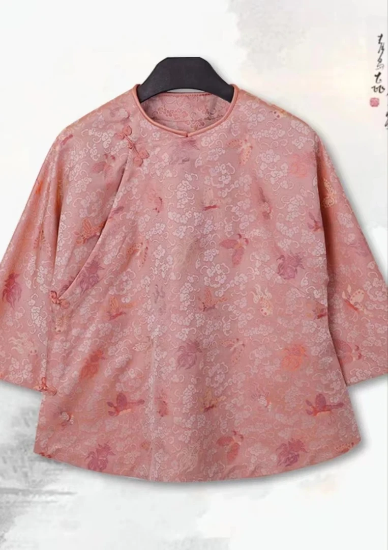 高端新中式桑蚕丝香云纱面料，不支持七天无理由退货