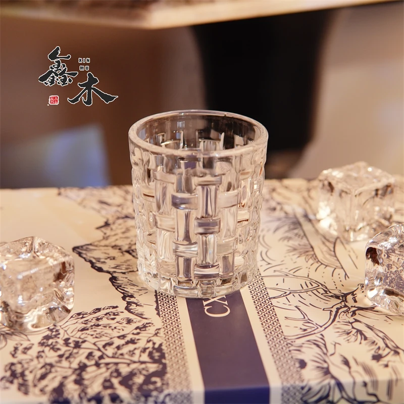 编织无铅水晶白玻璃杯[买6只带彩盒]
