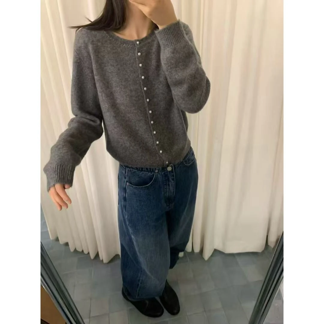 L-19259#『7%山羊绒53%澳羊毛40%莱赛尔』高品质显瘦针织开衫（福利）