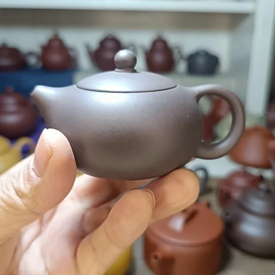 紫砂茶壶原矿扁西施120cc内推半手工