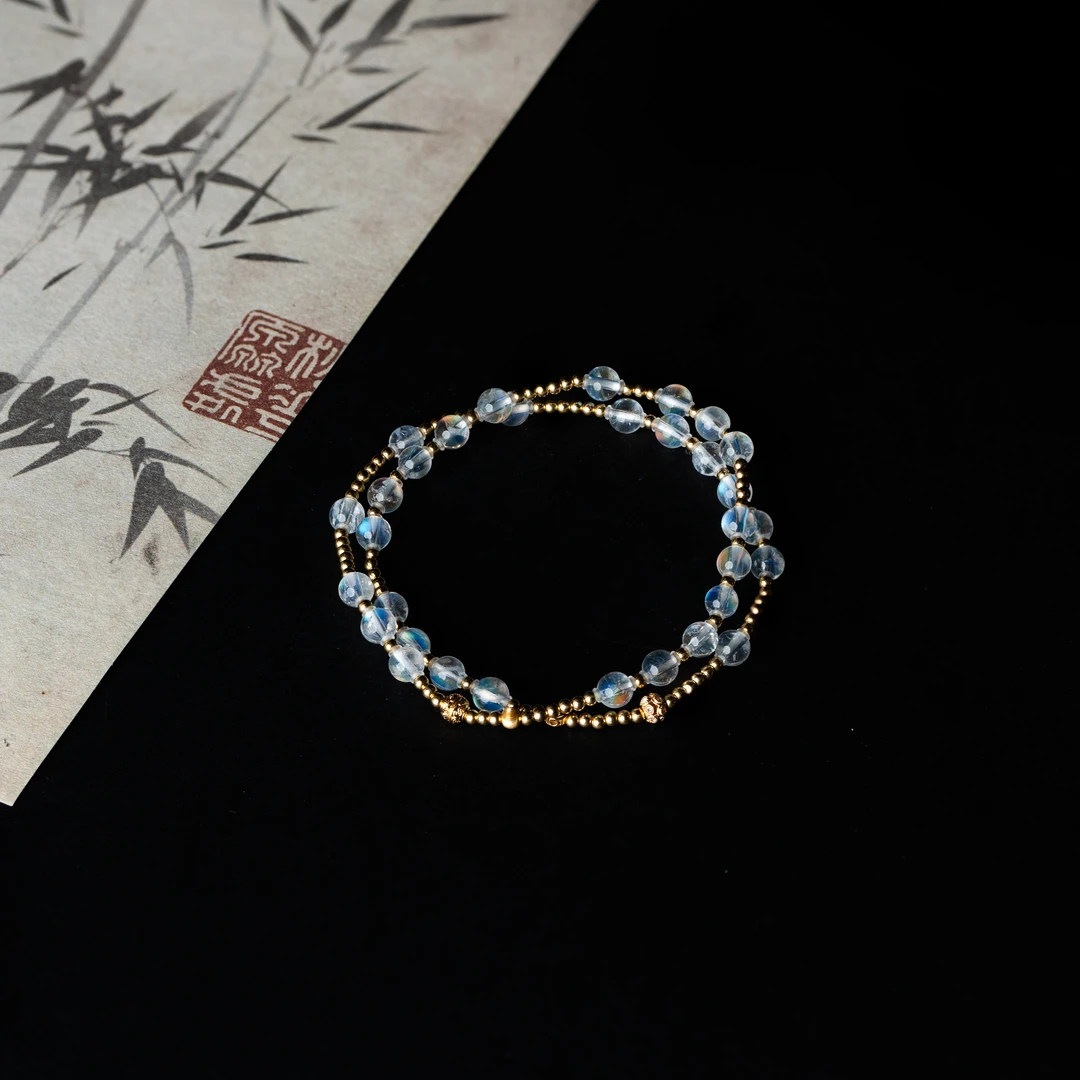 【小星星】花奢珠宝 马岛月光 18k金 双圈手串（多样性发货）