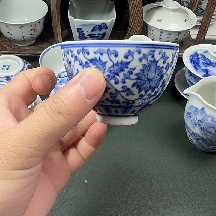 柴窑微瑕景德镇纯手工手绘