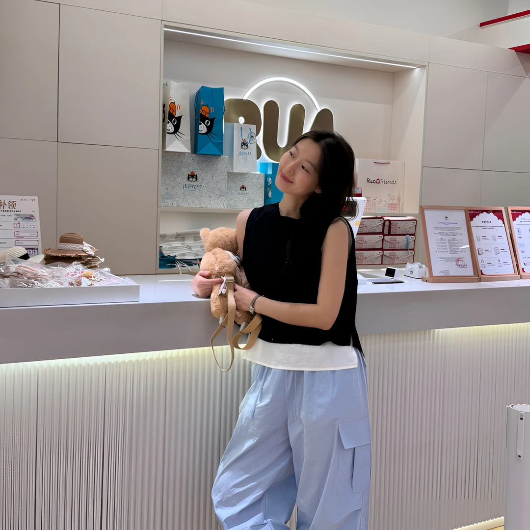 【智性松弛】设计感假两件背心后背绑带设计休闲高级上衣8891