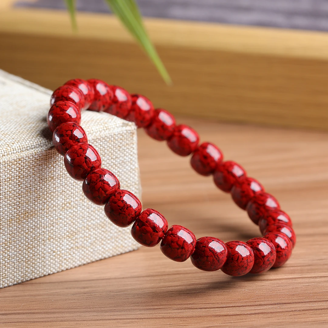 含辰砂工艺品经典卡8mm晶体老型单圈素圈手串