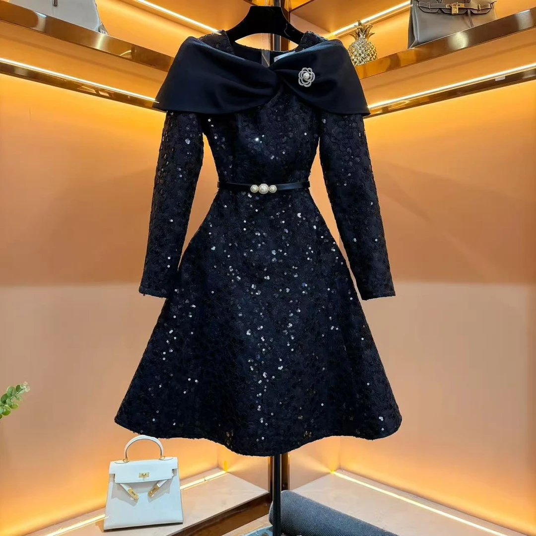 【香舍菲尔】88562-新款法式气质百搭显瘦轻奢修身连衣裙-佩