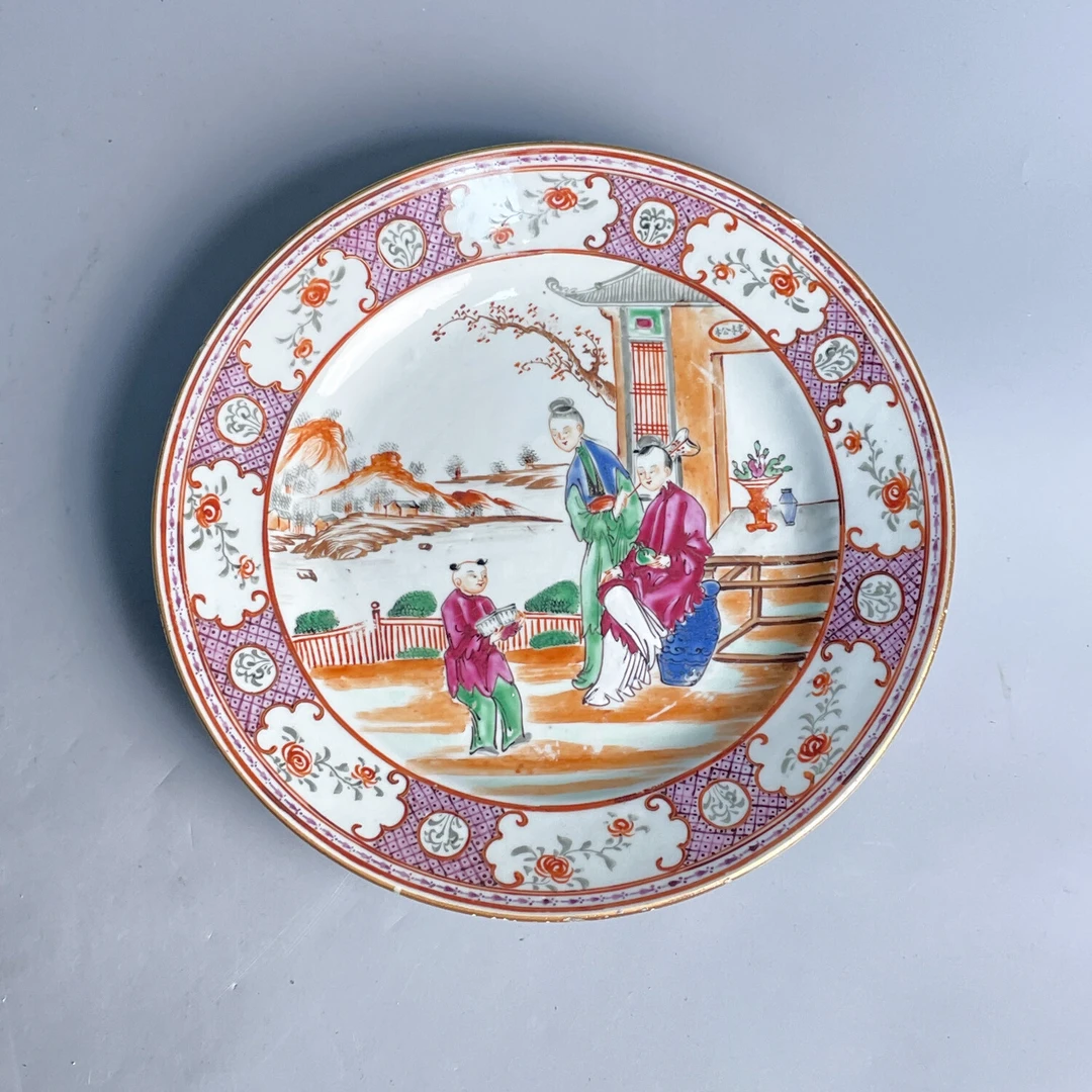 M25IS000C89 - 清乾隆 粉彩人物故事盘