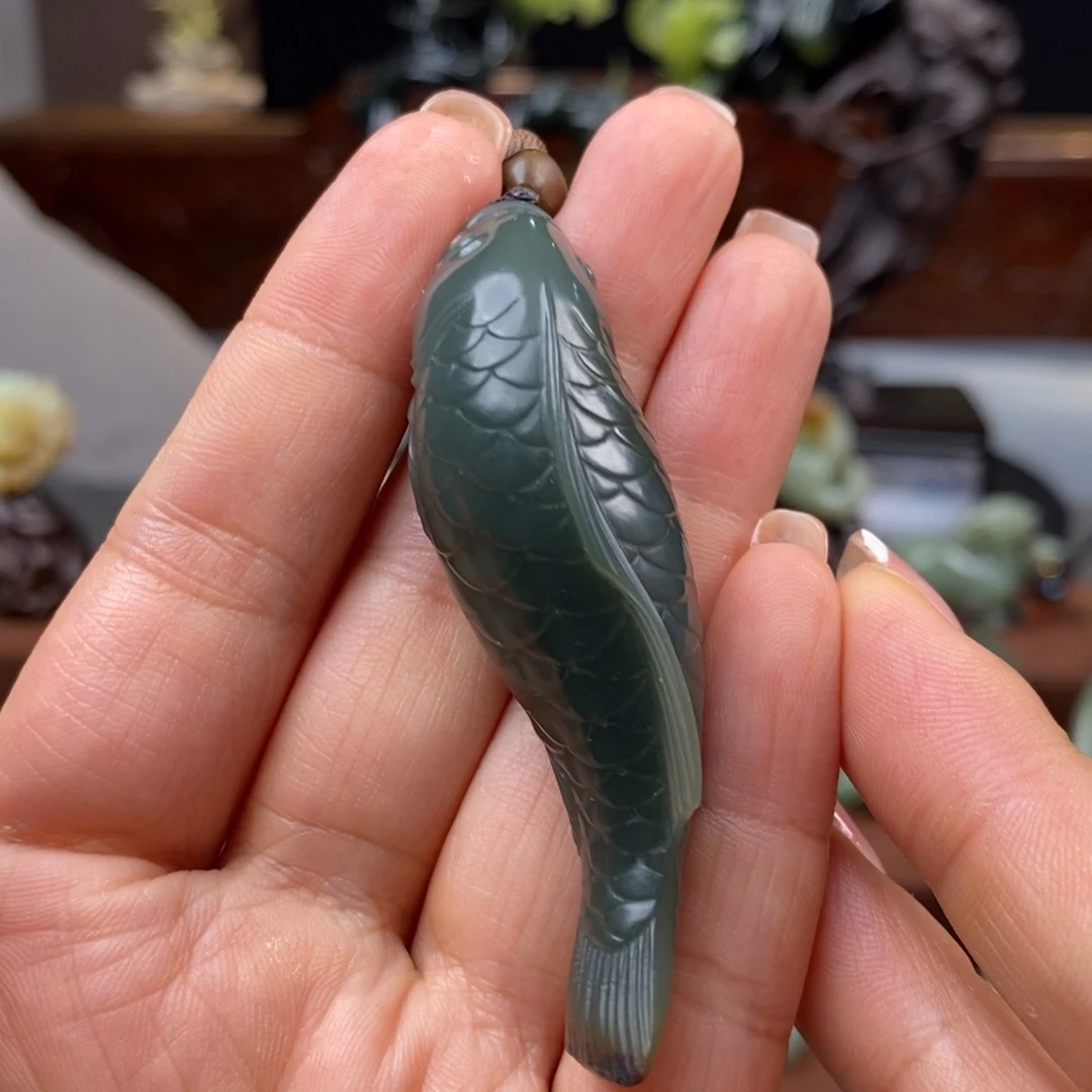 酸***心岫岩河磨玉（透闪石质玉）未镶嵌挂件