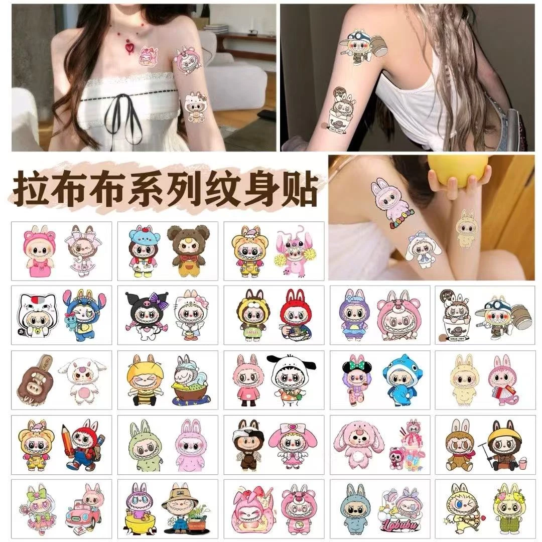 卡通彩色可爱纹身贴高级感少女心防水持久逼真