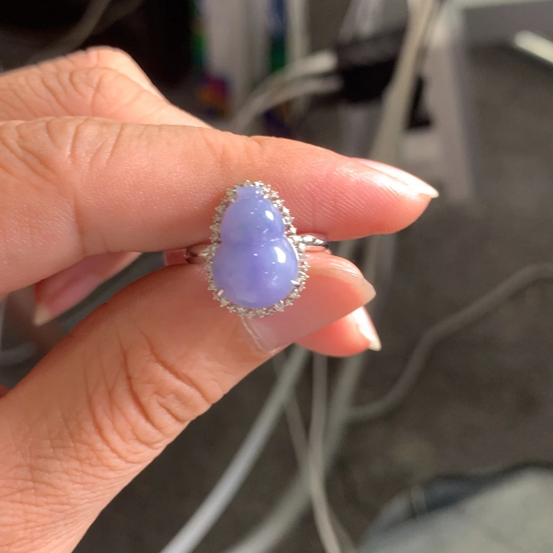 翡翠18K金镶嵌戒指翡翠