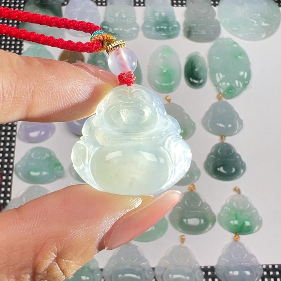 翡翠未镶嵌颈饰冰晴底佛公