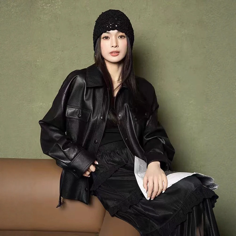 全网低价宋佳同款春秋季海宁皮衣外套女装短款时尚气质夹克机车服