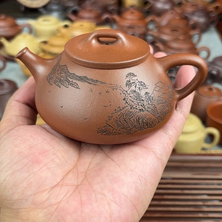 茶壶紫砂紫砂壶心舟石瓢容量180