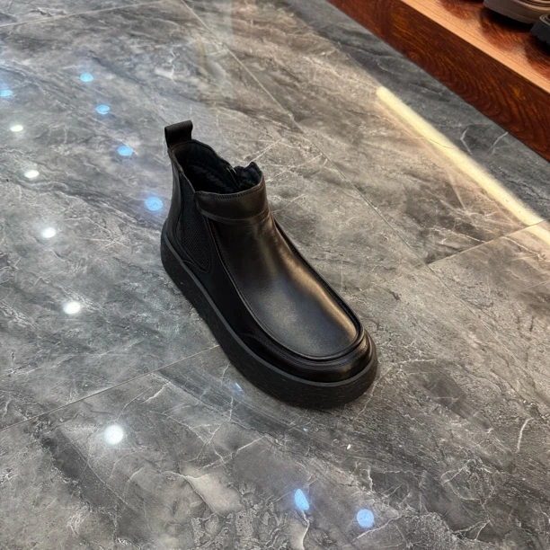 棉鞋纯皮马丁靴车拉链款式