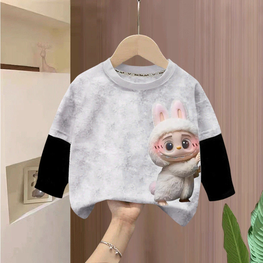 男童纯棉长袖春秋款2025新款男孩时髦春装上衣儿童春季帅气打底衫