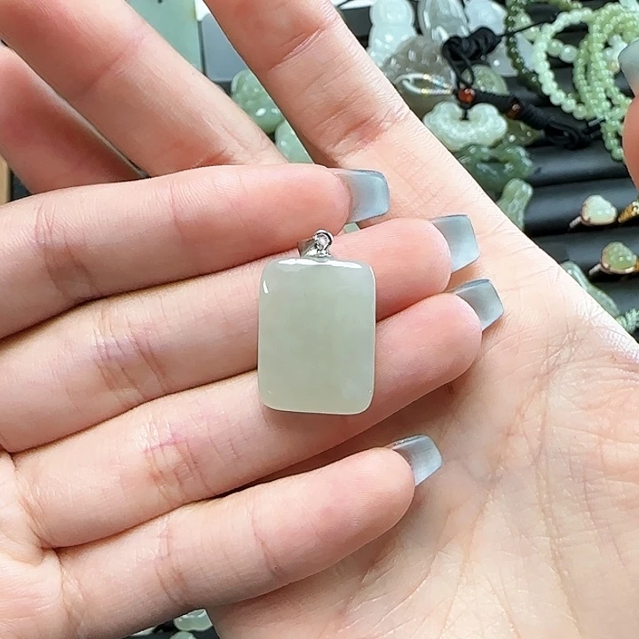 和田玉银S925镶嵌颈饰