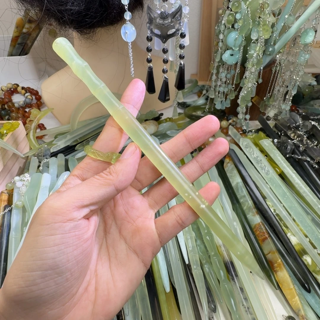 蛇纹石玉合金发饰