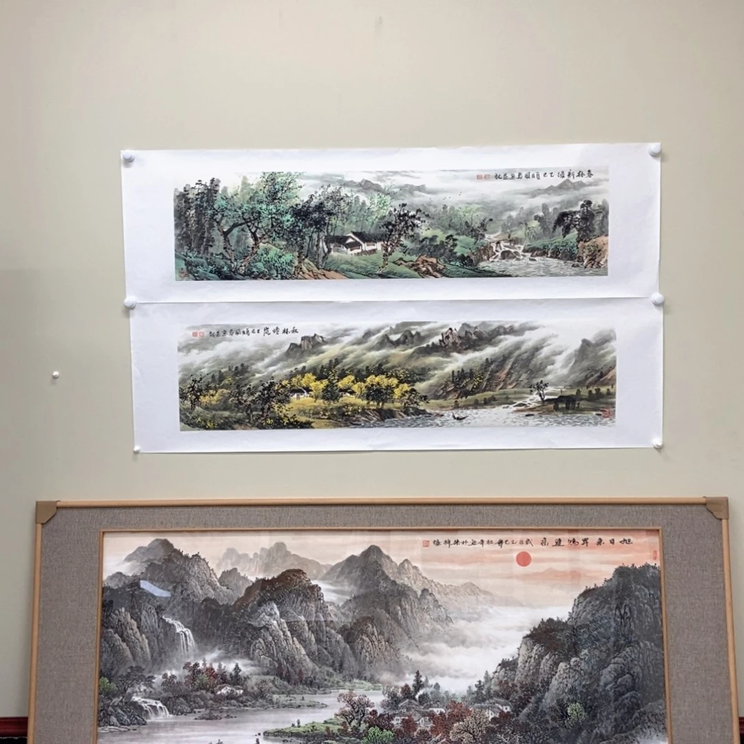 国画韦国春四尺对开秋景（单幅）