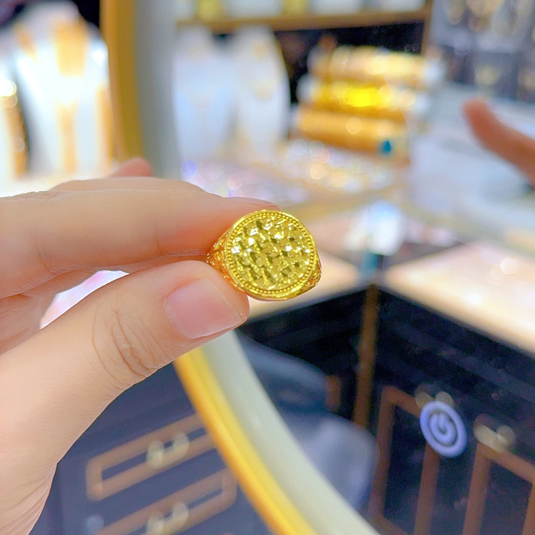 铜合金戒指 爱纳扎尔不易掉色时尚百搭个性新款金色戒指001679466
