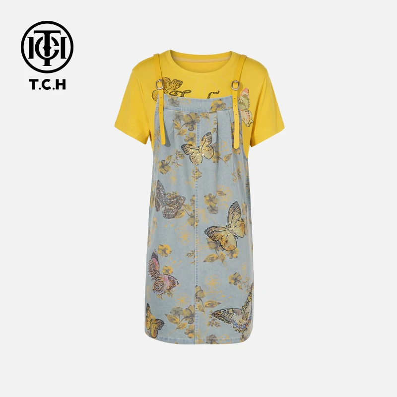 TCH私服烫钻工艺时尚休闲百搭气质舒适套装女T75B07E5095轻奢tch