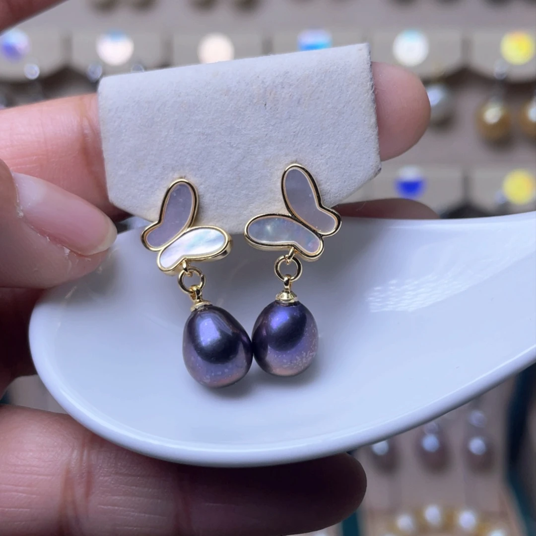 淡水珍珠耳环未镶嵌