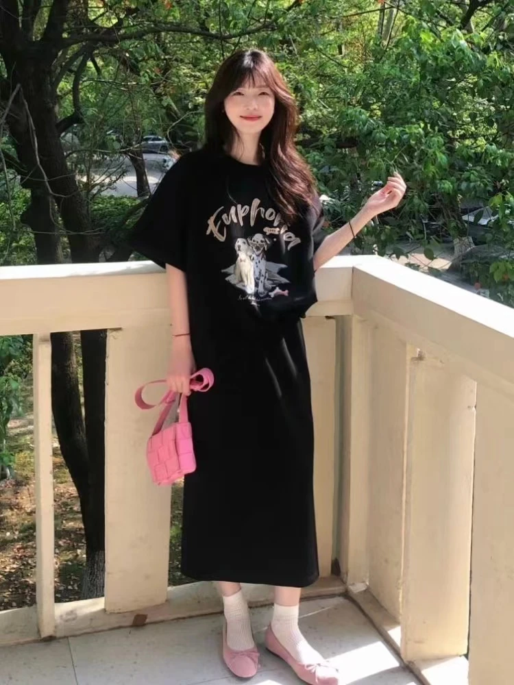 《琪琪家》夏季新款气质时尚字母印花狗狗短袖半身裙两件套9701-CS