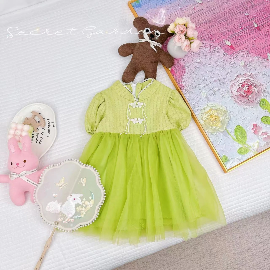 Dany.rabbit 夏款新款女童中国风蓬蓬纱裙连衣裙.D-XA596