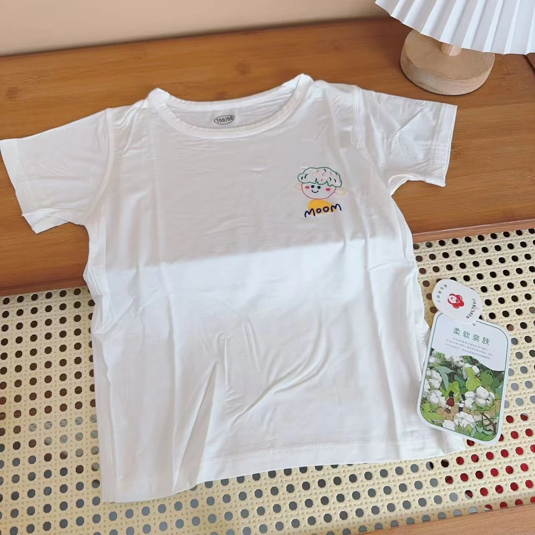 儿童莫代尔印花短袖T恤上衣（实物以直播间讲解为准）