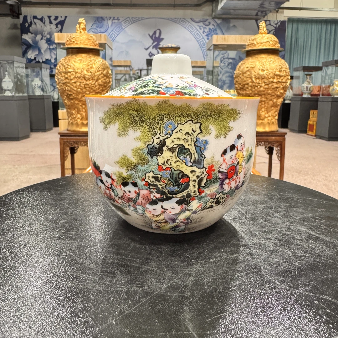 陶瓷欢天喜地童子炖盅