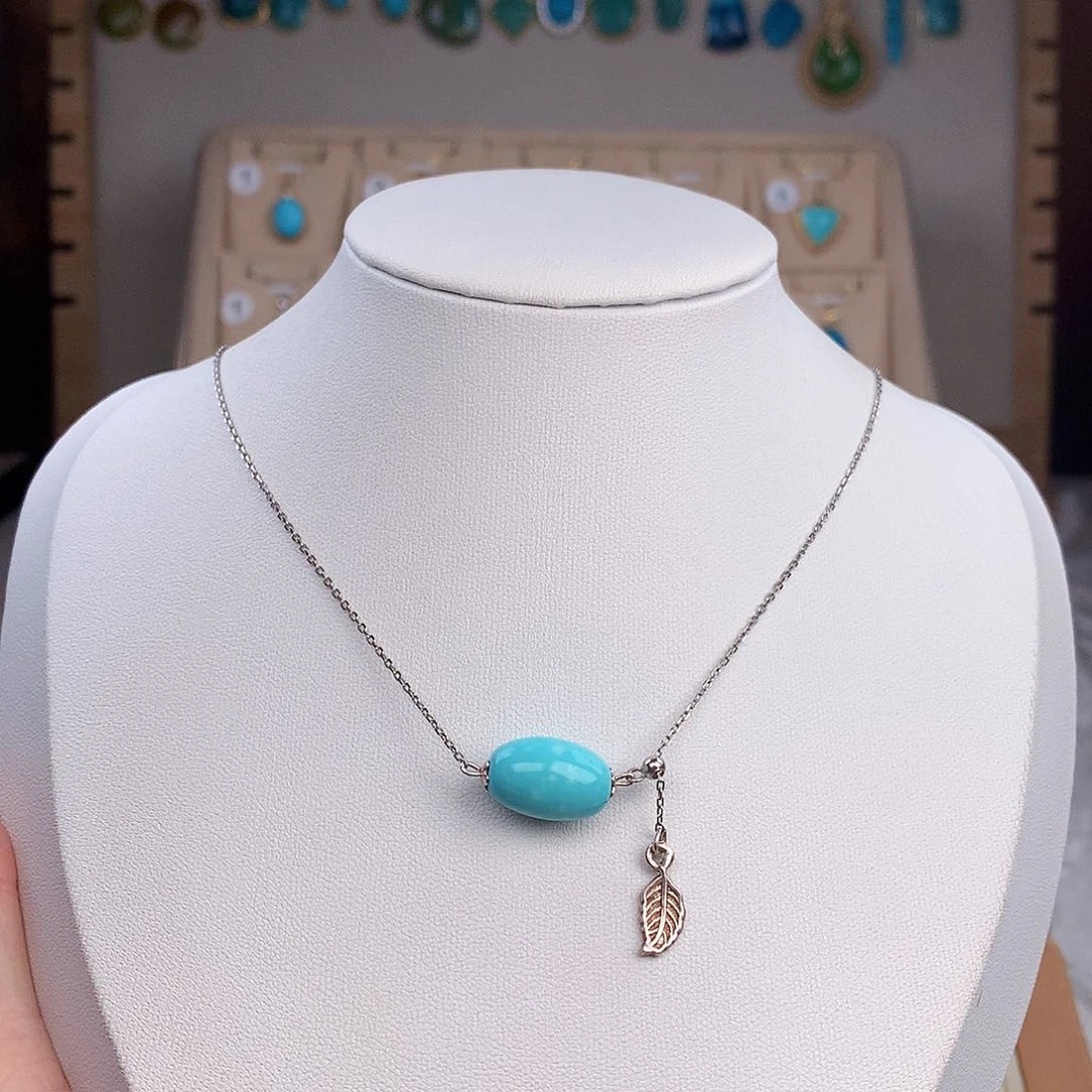 绿松石颈饰银S925镶嵌