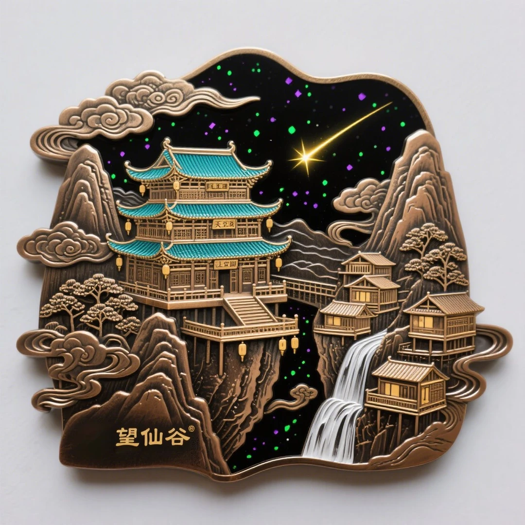 江西望仙谷金属冰箱贴平面立体旅游文创景点建筑创意礼物礼品套装
