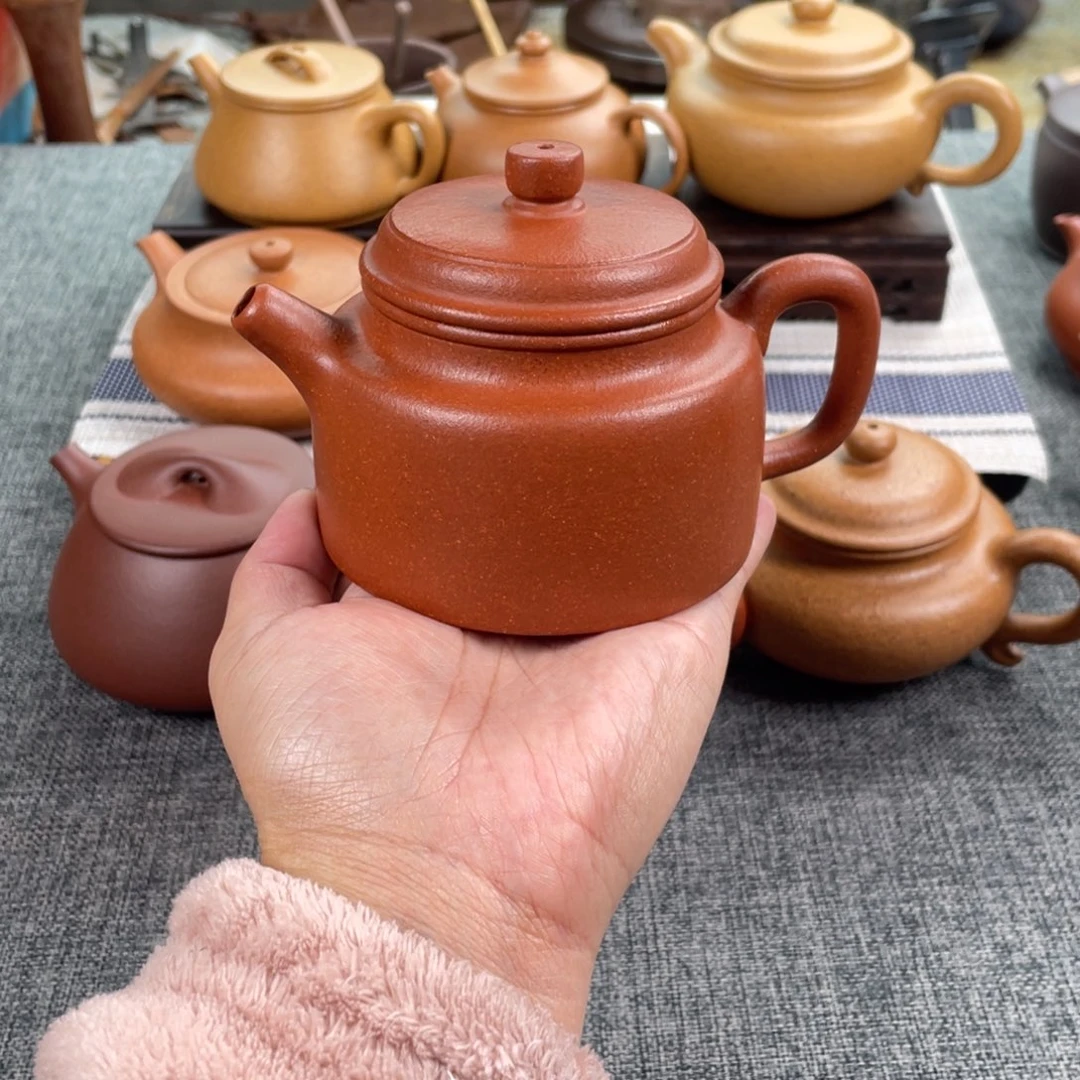 紫砂茶壶红降坡德钟全手40目210