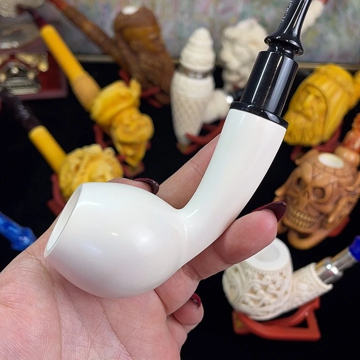 海泡石烟斗大号素面切线橡果112