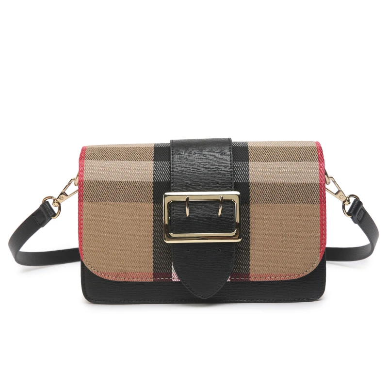 【文文甄选】SKL-7231-黑色 手提式拼色轻奢链条包耐脏黑色