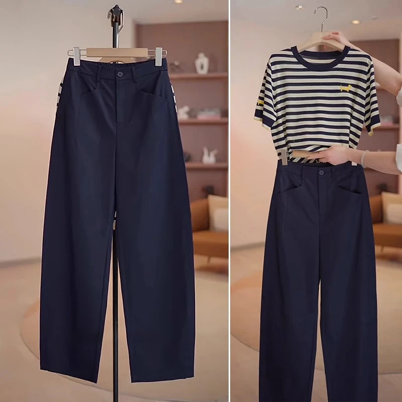 今年流行的休闲裤女夏季薄款西装裤2025新款弯刀裤高腰显瘦香蕉裤