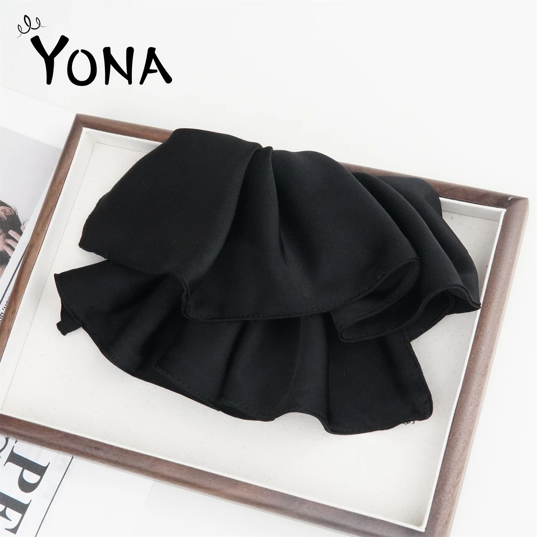 【TH031】高级感双层褶皱边设计感发夹马尾低扎发饰慵懒感百搭发饰