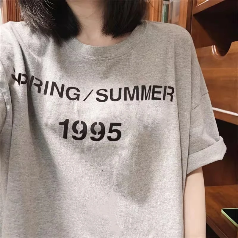 200-300斤特大码胖妹妹设计感正肩短袖t恤女夏季慵懒风半袖上衣