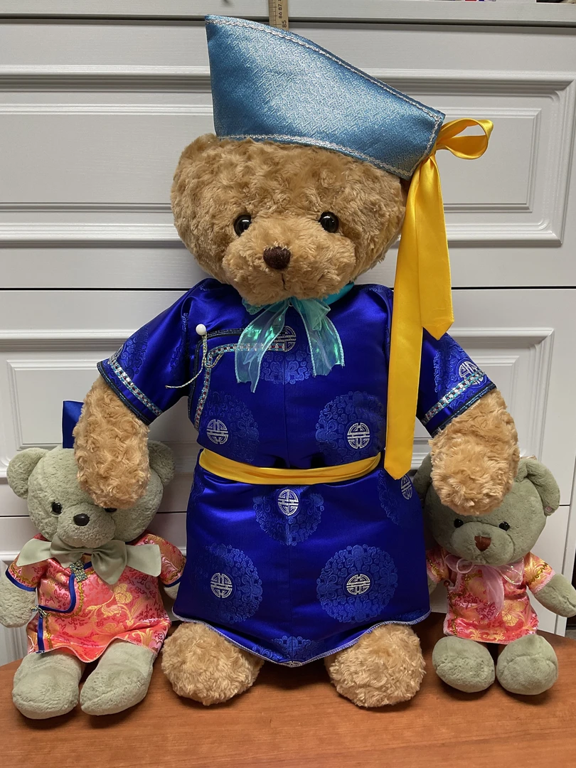 蒙古袍超大拉熊熊客厅办公室摆件/下单即得玩偶+玩偶服装