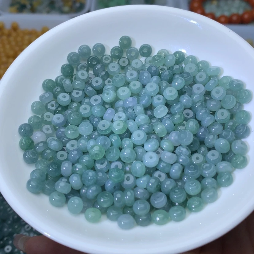 【闪购商品】翡翠手链未镶嵌卡3乘5.5冰蓝水算盘60颗