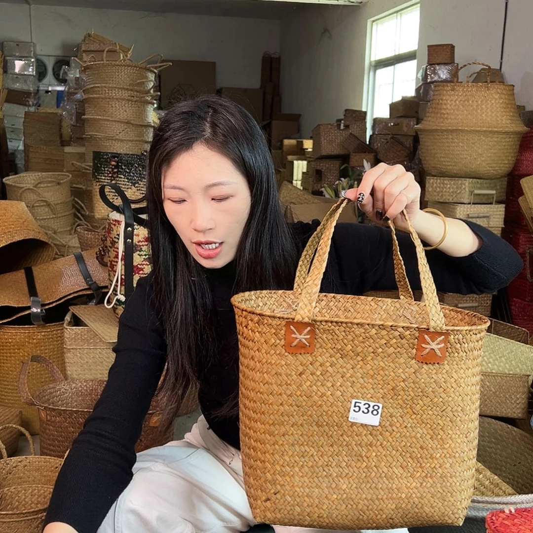 草编草编包/草编收纳盒带瑕疵