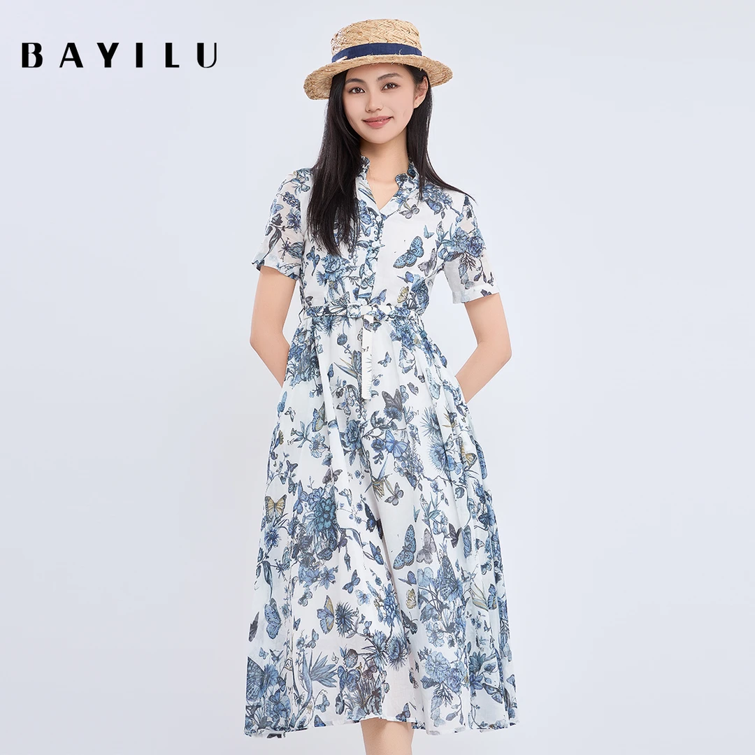 【云云】芭依璐2025夏季新款连衣裙90L7108