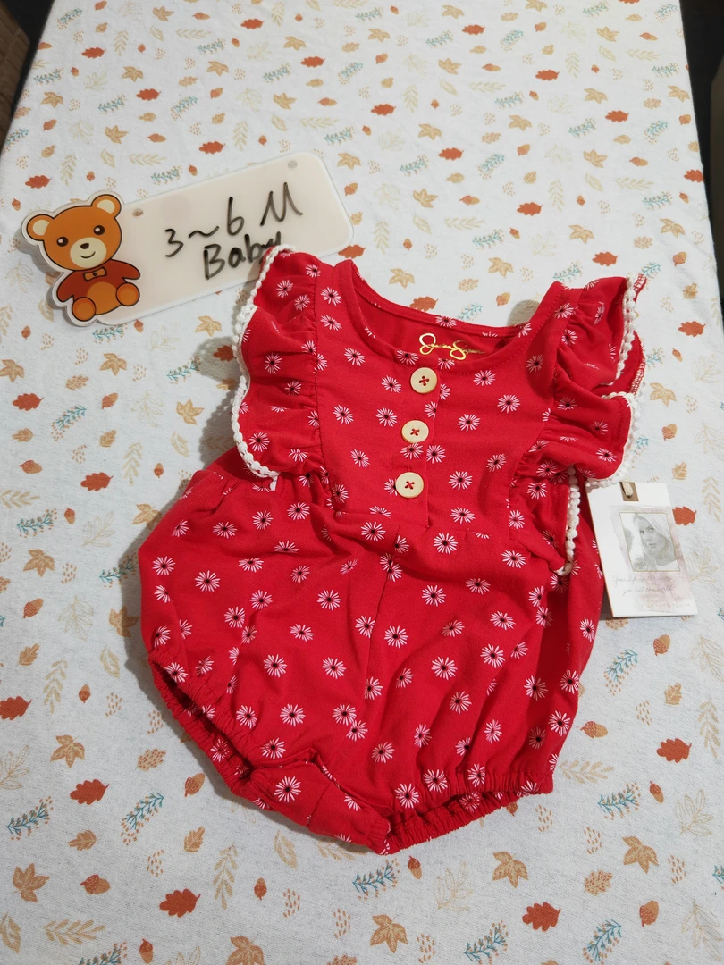 出口欧美外贸童装样衣3-6个月宝宝女宝包屁衣孤品