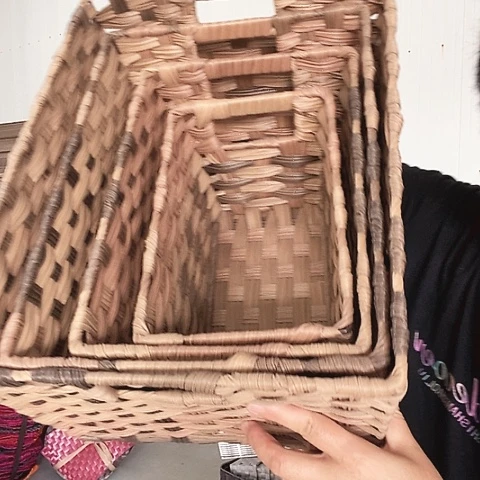 pp篮子四件套深棕浅棕混编