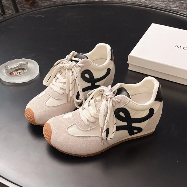 【糖糖】“内增高厚底德训”女鞋2025超火多巴胺撞色