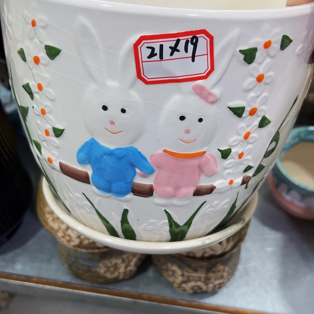 外贸尾单陶瓷花盆凑10米包邮