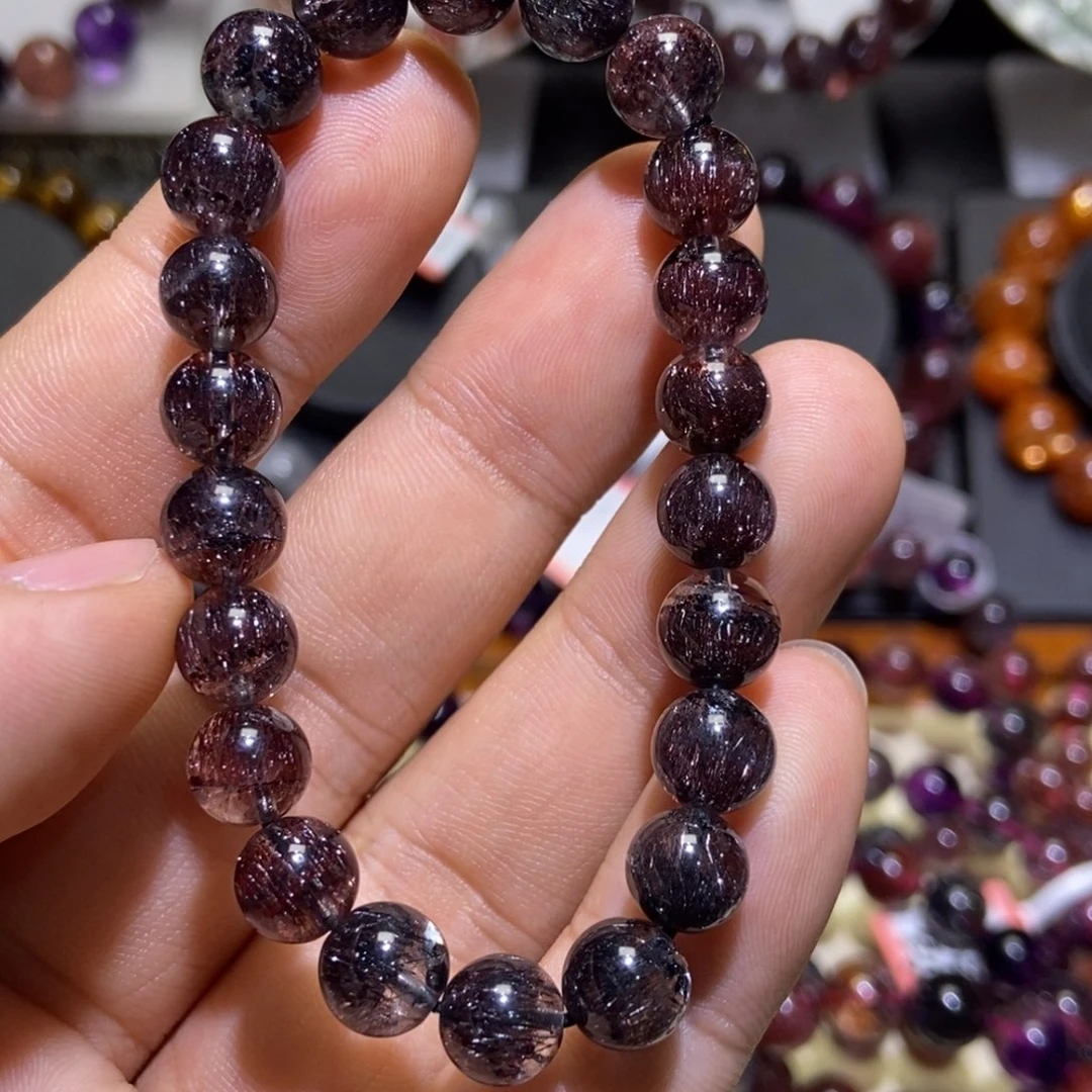 水晶手串未镶嵌黑超七